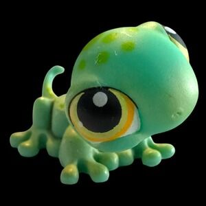 Authentic LPS GECKO Yellow Orange Eyes #441 Littlest Pet Shop Hasbro